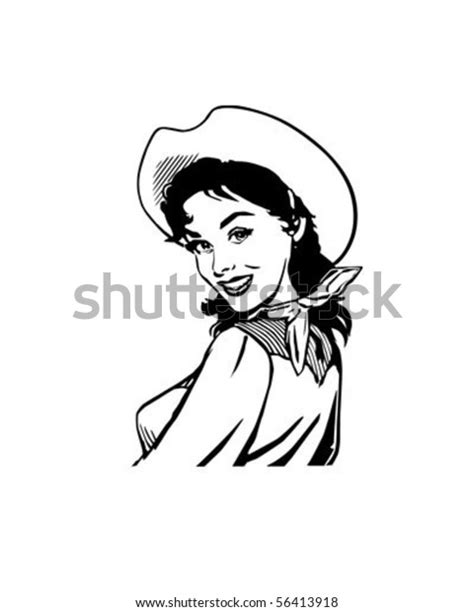 Cute Cowgirl 2 Retro Clip Art Stock Vector Royalty Free 56413918