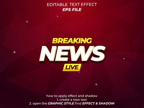 Breaking News Text Effect Typography 3d Text Vector Template
