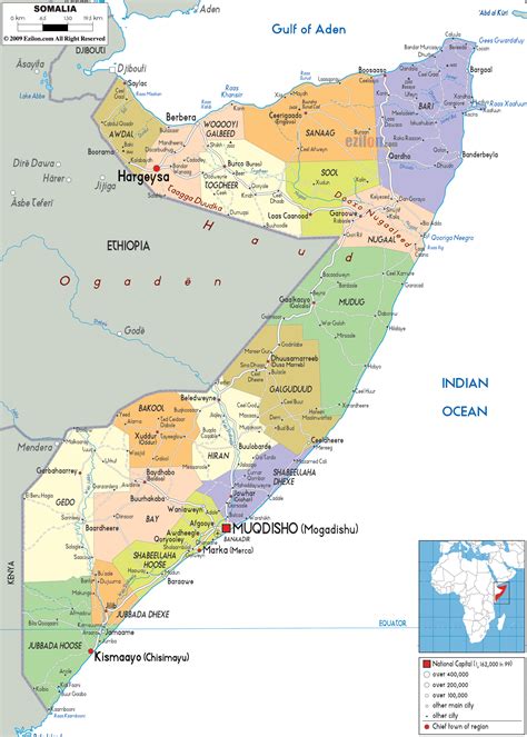 Detailed Political Map Of Somalia Ezilon Maps
