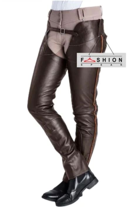 Real Brown Leather Chaps Sexy Chaps Assless Chaps Rider Chaps Mens Leather Pants