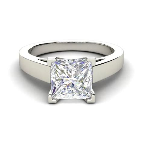 Cathedral 1 Carat Vs1 H Princess Cut Diamond Engagement Ring
