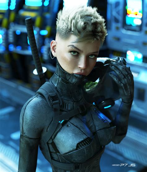 Wallpaper Science Fiction Women Science Fiction Women Cyborg Looking At Viewer Cgi