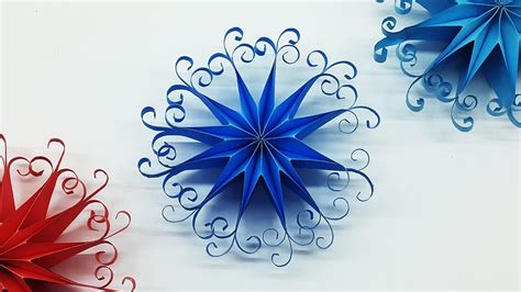 Diy 3d Quilling Paper Snowflakes Christmas Tree Ornaments Youtube