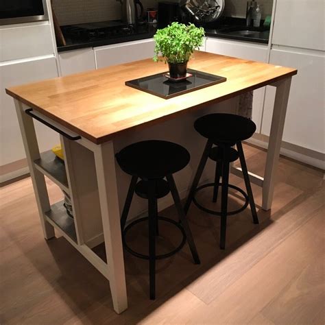 Ikea Stenstorp Kitchen Island Breakfast Bar With Oak Worktop And