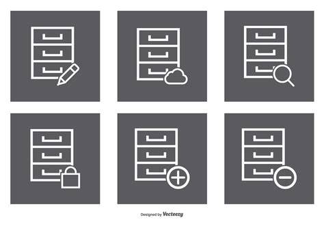File Cabinet Icon Set 115168 Vector Art At Vecteezy