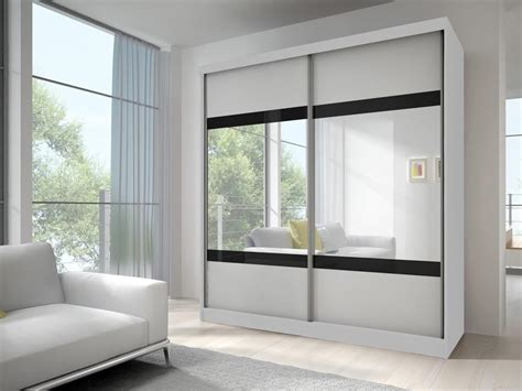Softly curved aluminium frames with wood effect panels & mirror door options for a modern bedroom. Multi 2 Sliding Mirror Door Wardrobe 233cm - Arthauss ...