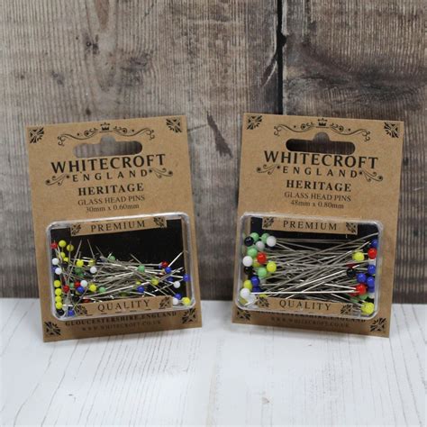 Whitecroft Heritage Glass Head Pins Assorted Colours Etsy