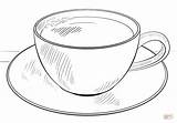 Coloring Coffee Cup Printable Drawing Paper sketch template