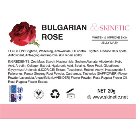 skinetic hydro jelly mask powder 20g bulgarian rose eye design professional
