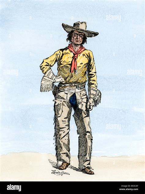 A Texas Cowboy 1800s Stock Photo 20359207 Alamy