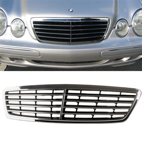 Chromegloss Black Front Grille Grill For Mercedes Benz W203 C Class