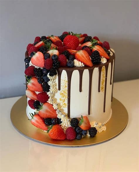 Gorgeous Assembly Of Fresh Summer Fruits With A Delicate Tower Around