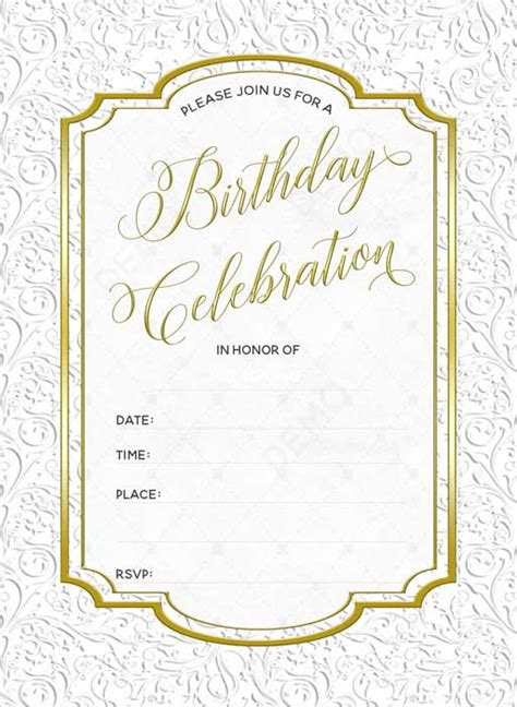 Blank Birthday Invitations For Adults