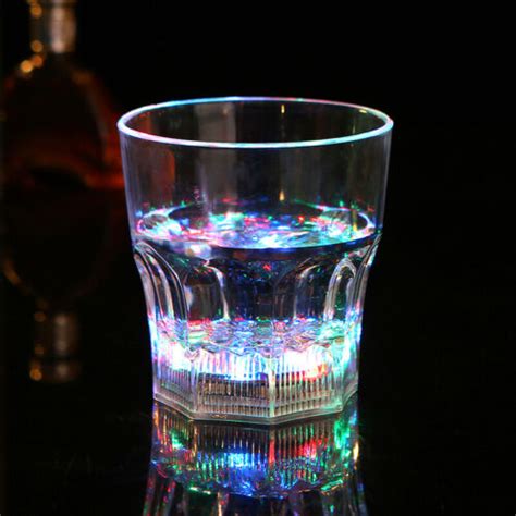 Liquid Activated Multicolor Led Glasses Fun Light Up Drinking Tumblers 6oz 4pc Ebay