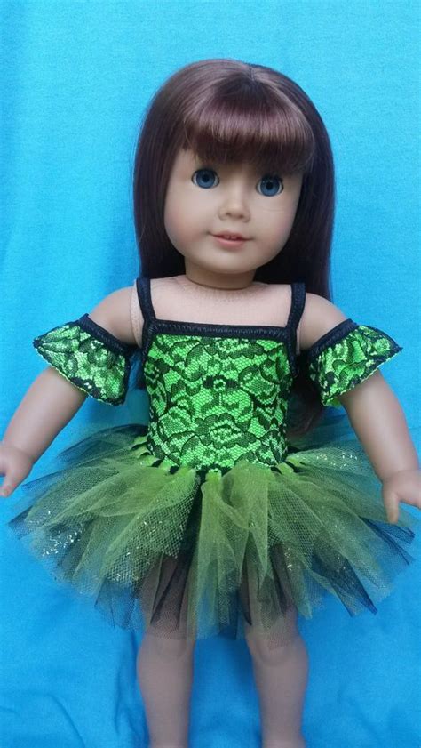 doll clothes fits 18 american girl doll ballet tutu black lace neon green american girl doll