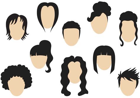 Hairstyles Cartoon Cartoon Girls Hairstyles Vector Set Stock Vector