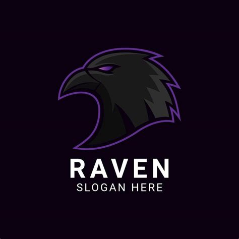 Dark Raven Head For Esport Gaming Logo Design Vector 6898950 Vector Art