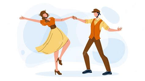 Premium Vector Swing Dance Party Dancing Young Couple