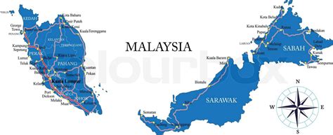 Malaysia Map Stock Vector Colourbox