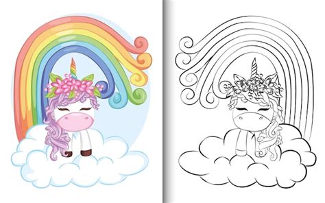 Unicornio Con Arcoiris Para Colorear Dibujos De Unicornio Para Colorear