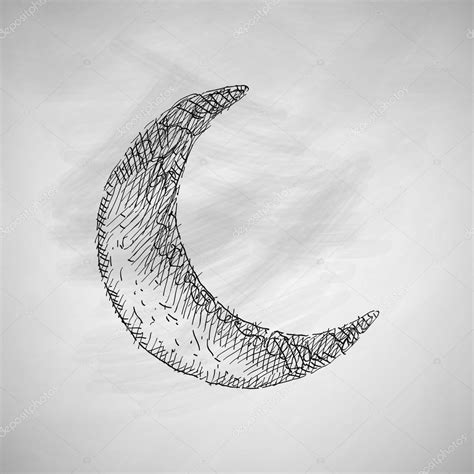Hand Drawn Moon Icon — Stock Vector © Palau83 90625010