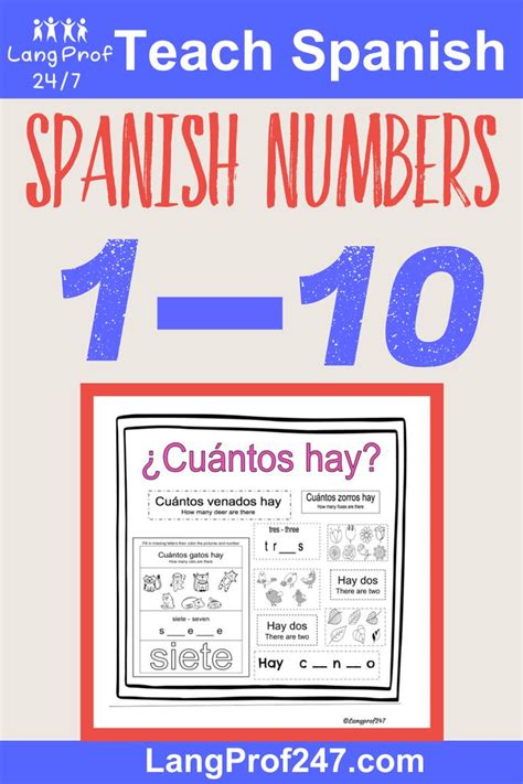 Printable Spanish Worksheets For Numbers 1 10
