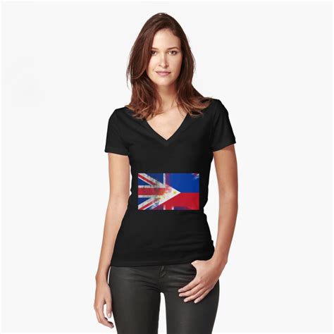 Choose from a variety of colors for the back side of your pillow. "British Filipino Half Philippines Half UK Flag" T-shirt ...