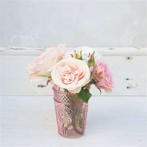 Bouquet Of Roses In Pink Vase By Abigail Bryans Designs