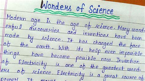 Essay On Wonder Of Science In English Wonder Of Science Essay Writing YouTube