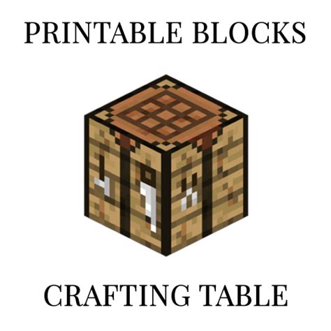 Crafting Table - Minecraft Crafting Table Printable Papercraft Template