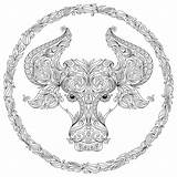 Coloring Zodiac Adults Pattern Adult Behance Depositphotos sketch template