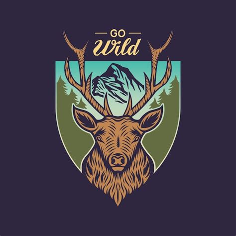 Premium Vector Vintage Deer Hunting And Adventure Emblem Badge