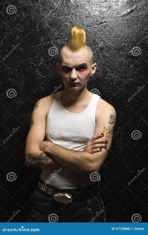 Portrait Of Male Punk Stock Photo Image Of Makeup Contact 2770846