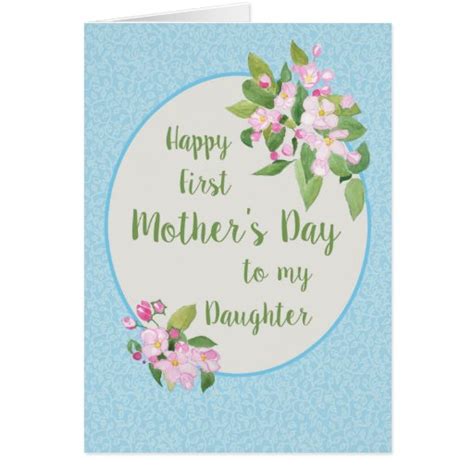 First Mothers Day For Daughter Apple Blossom Card Zazzle