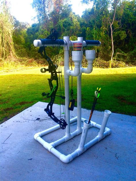 Pvc Bow Hanger With Cup Holders And Arrow Slots Huntingbow Archery