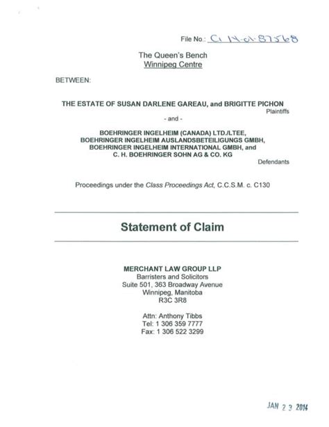 Free 14 Statement Of Claim Samples And Templates In Pdf Ms Word