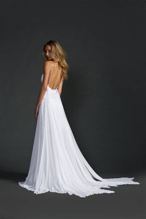 Mermaid straps backless chapel train pink wedding dress with lace wedding dresses. 15 Beautiful Backless Wedding Dresses & Gowns You Need to See!