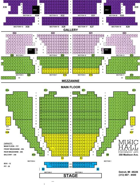 The Music Hall Seating Chart
