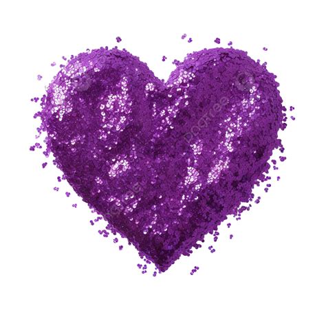 Purple Heart Glitter Shimmer Purple Glitter Brushstroke Png