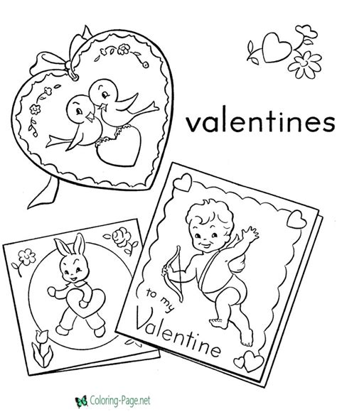 Vintage Valentine Cards Coloring Page Todays Creative Ideas