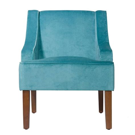 Homepop Swoop Arm Velvet Accent Chair Teal K6499 B122