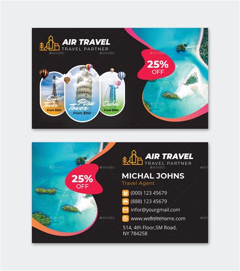 Travel Business Card Template Psd Psd Design