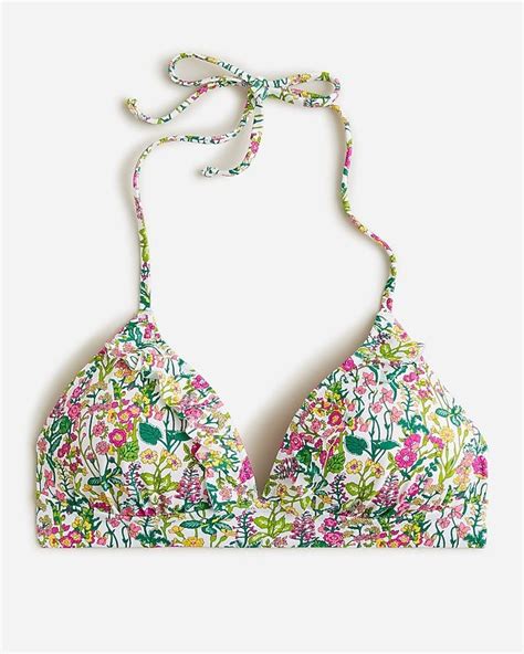 Jcrew Ruffle String Bikini Top In Liberty® Fabric For Women Piercing Liberty Fabric Hot Body