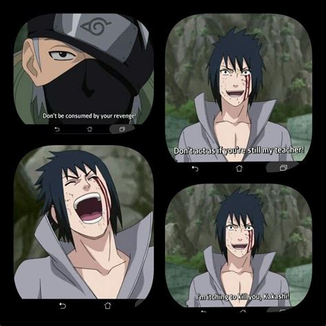 Kakashi Sasuke Laughing Text Quote Photo Collages