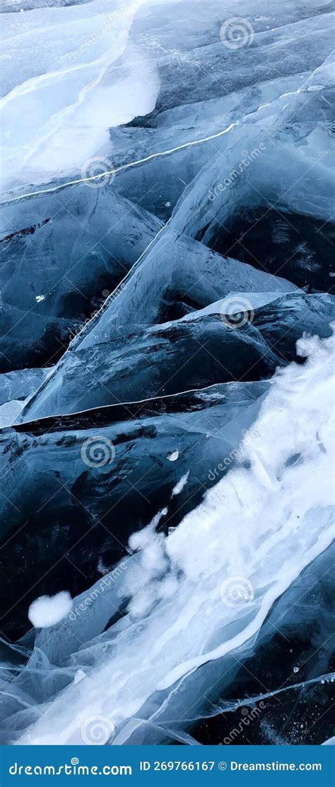 Clear Ice On Lake Baikal In Winter Stock Image Image Of Winter