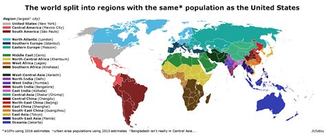The World Divided Into Regions With Equal Population
