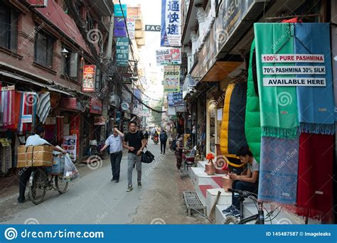 Streets Of Thamel In Kathmandu Editorial Photography Image Of