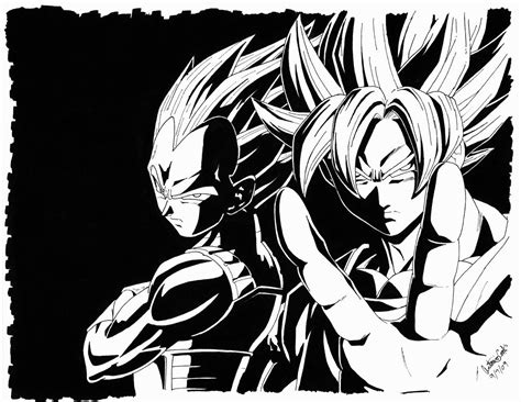 Dragon ball z poster black and white. Gokoux Vegeeta II | Anime, Desenhos animados, Desenhos
