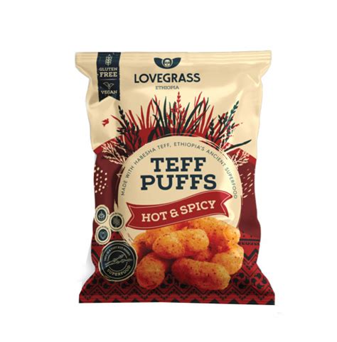 Lovegrass Teff Puffs Hot And Spicy 25g
