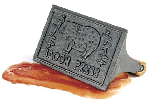 Norpro Cast Iron Bacon Press W Wood Handle Doubles As